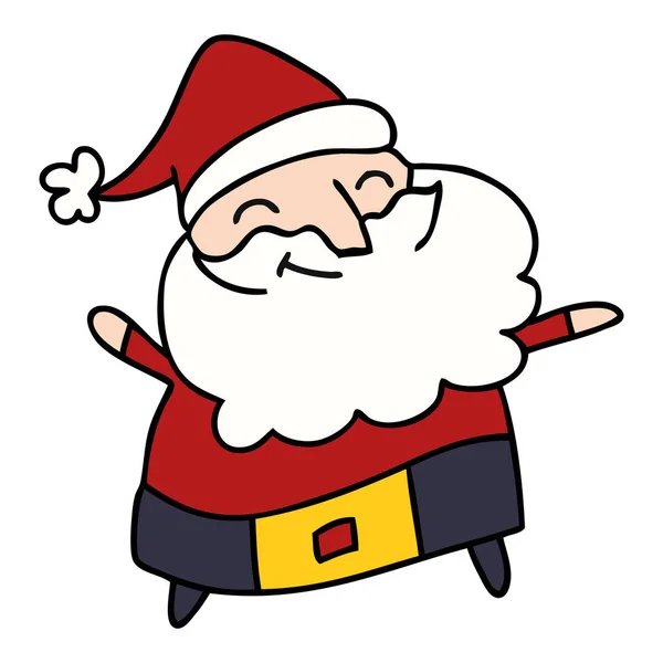 Dessin Animé Main Levée Père Joyeux Noël — Image vectorielle