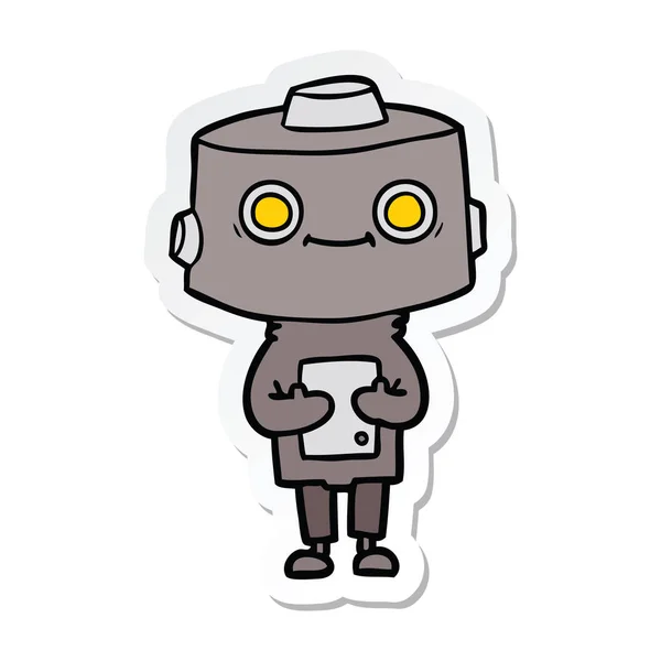 Pegatina de un robot de dibujos animados — Vector de stock