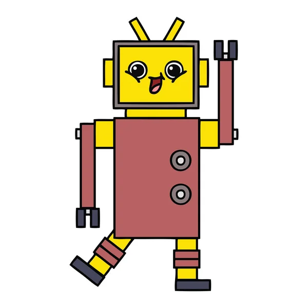 Desenho Animado Bonito Robô — Vetor de Stock