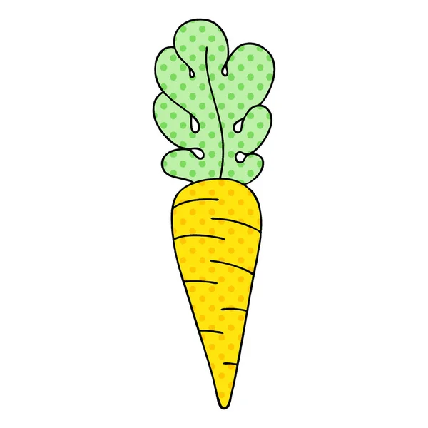Причудливая Мультяшная Морковка Стиле Комиксов — стоковый вектор