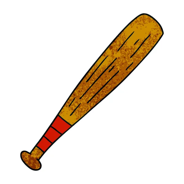 Handgezeichnetes Texturiertes Cartoon Doodle Eines Baseballschlägers — Stockvektor