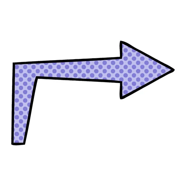 Quirky comic book style cartoon arrow — Stock Vector
