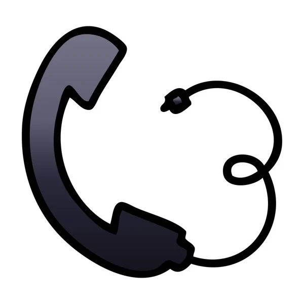 Přechodů šedě kreslený telefonní sluchátko — Stockový vektor