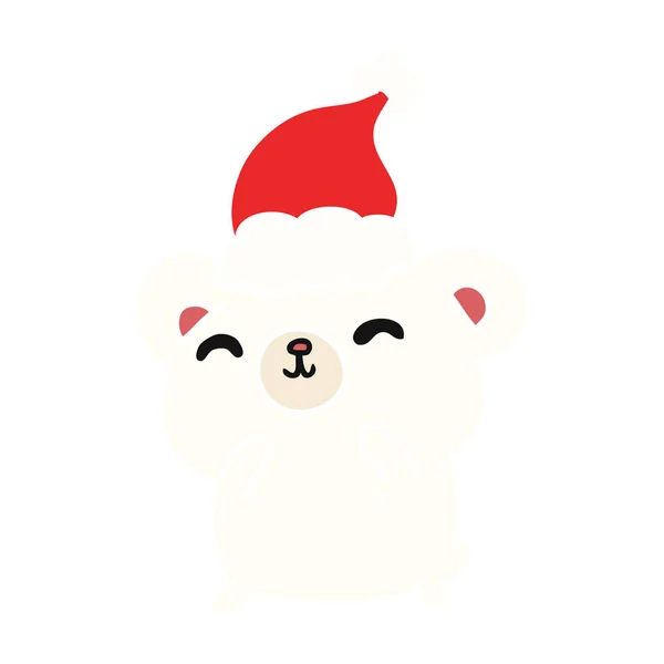 Desenho Animado Natal Desenhado Mão Urso Polar Kawaii —  Vetores de Stock