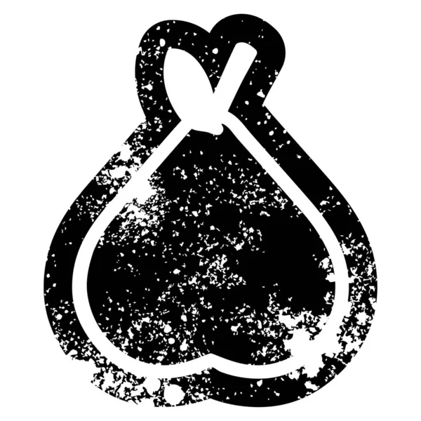 Organic Pear Distressed Icon Symbol — Stock Vector