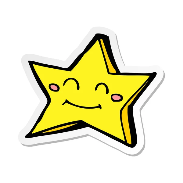 Klistermärke Lycklig Stjärna Seriefigur — Stock vektor