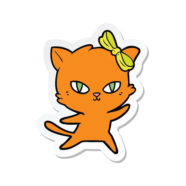 Nálepka je roztomilý kreslený kočka — Stockový vektor
