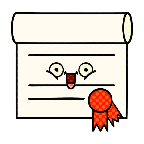 Historieta Estilo Cómic Certificado — Archivo Imágenes Vectoriales