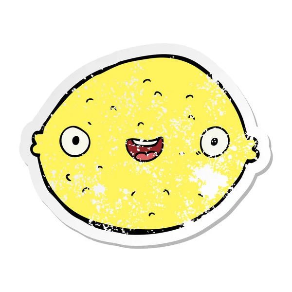 Distressed sticker of a cartoon lemon — Stock Vector