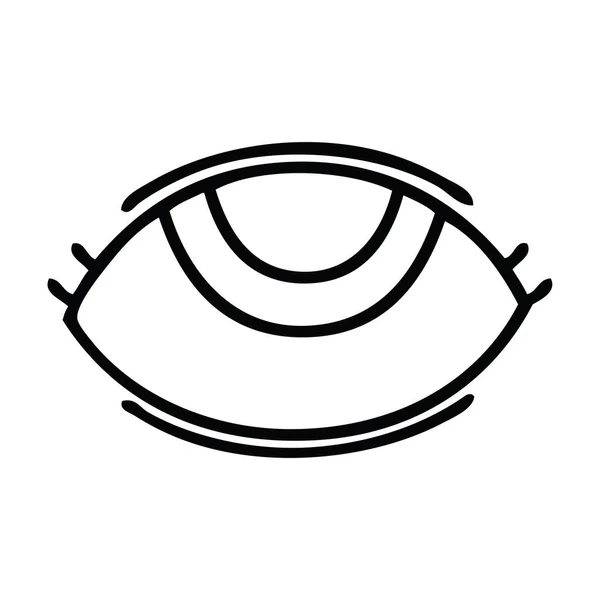 Line Drawing Cartoon Eye Looking — Stock Vector