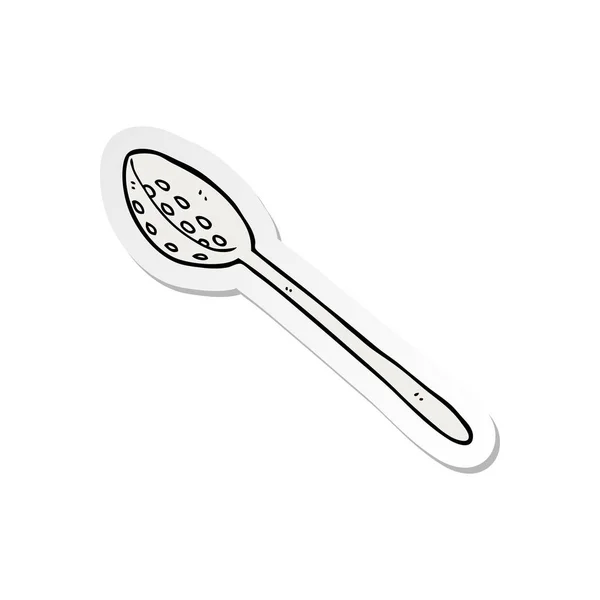 Sticker of a cartoon ladle — Stock Vector