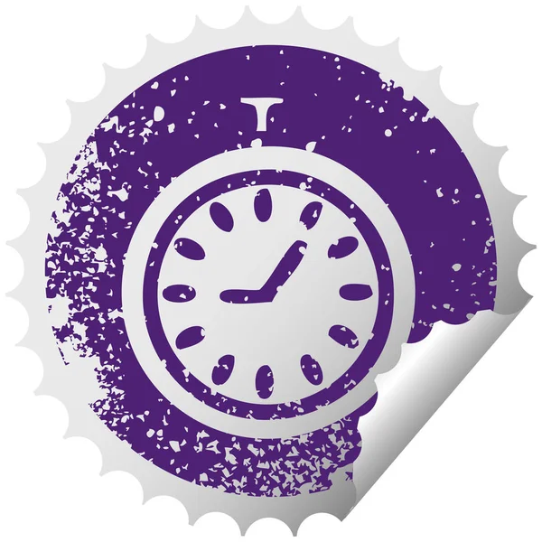 Autocollant circulaire d'épluchage en détresse symbole time stopper — Image vectorielle