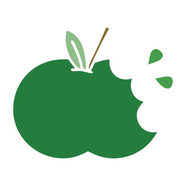 Cor plana retro cartoon maçã suculenta — Vetor de Stock