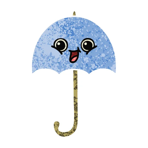 Desenho Animado Estilo Ilustração Retro Guarda Chuva — Vetor de Stock