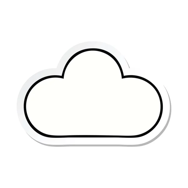 Etiqueta Desenho Animado Bonito Nuvem Branca — Vetor de Stock
