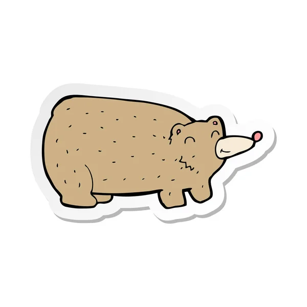Etiqueta Urso Engraçado Dos Desenhos Animados — Vetor de Stock