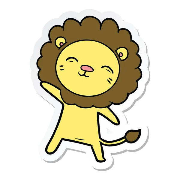 Klistermärke För Tecknad Lejon — Stock vektor
