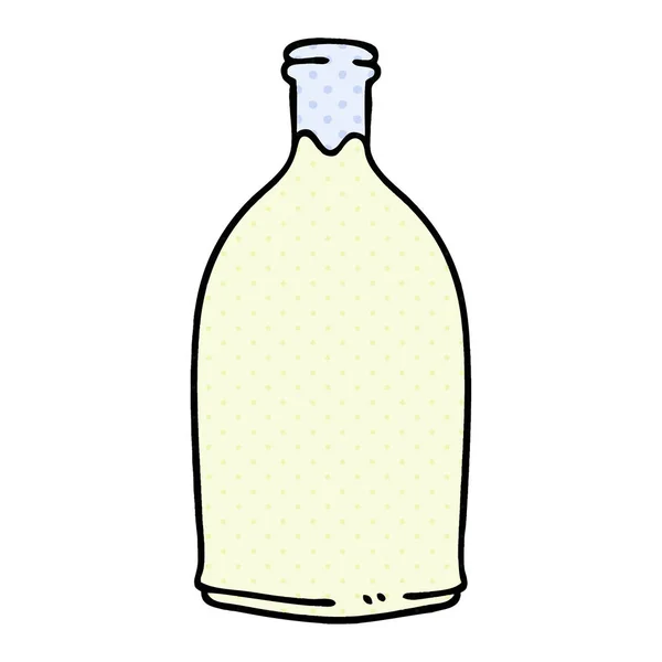 Peculiar cómic estilo de dibujos animados botella de leche — Vector de stock