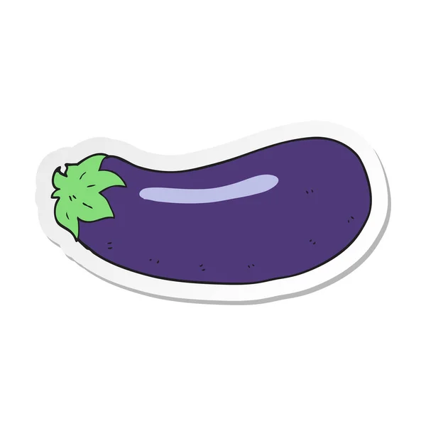 Etiket Bir Karikatür Patlıcan — Stok Vektör