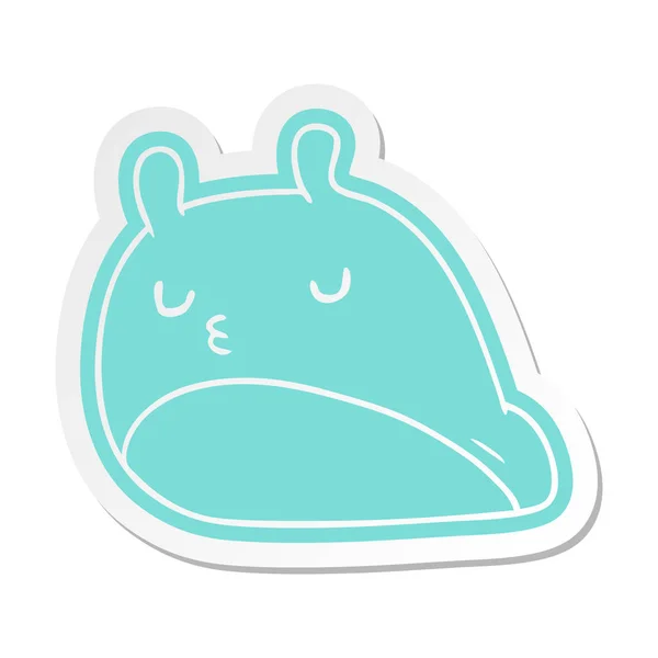 Cartoon Sticker Kawaii Fat Cute Slug — Stock Vector