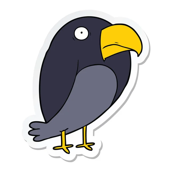 Adesivo di un corvo del fumetto — Vettoriale Stock