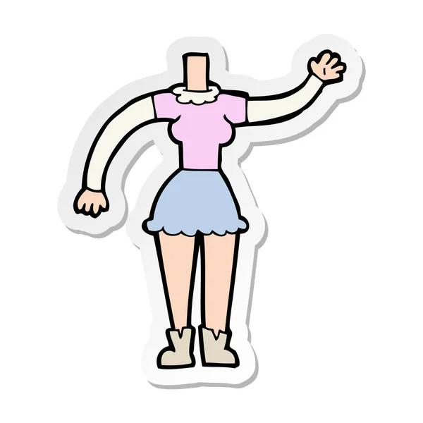 Klistermärke Tecknad Kvinnlig Kropp — Stock vektor