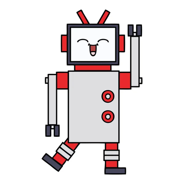 Lindo Dibujo Animado Robot — Vector de stock