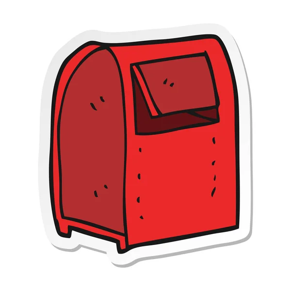 Autocollant d'une boîte aux lettres de dessin animé — Image vectorielle