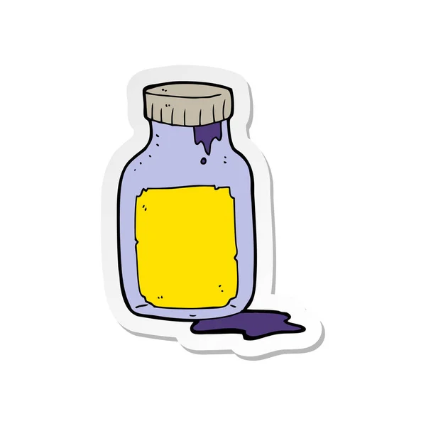 Sticker Cartoon Cough Medicine — Stock Vector