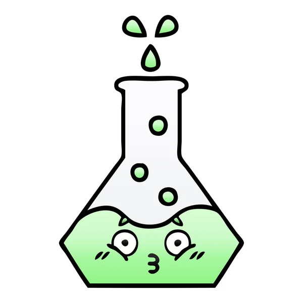 Gradient Schattierte Karikatur Eines Wissenschaftsbechers — Stockvektor
