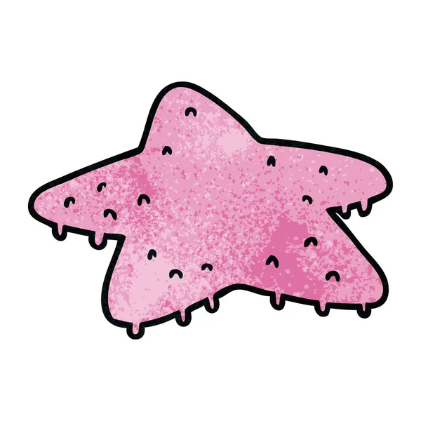 Textured cartoon doodle of a star fish — Stock Vector