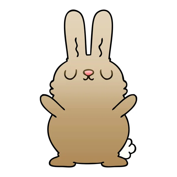 渐变阴影古怪的卡通兔子 — 图库矢量图片