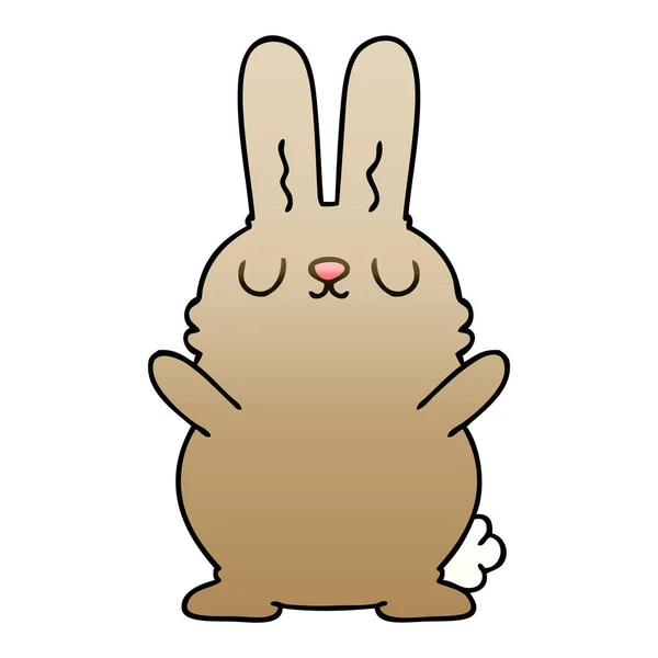 Gradient Ombragé Bizarre Dessin Animé Lapin — Image vectorielle