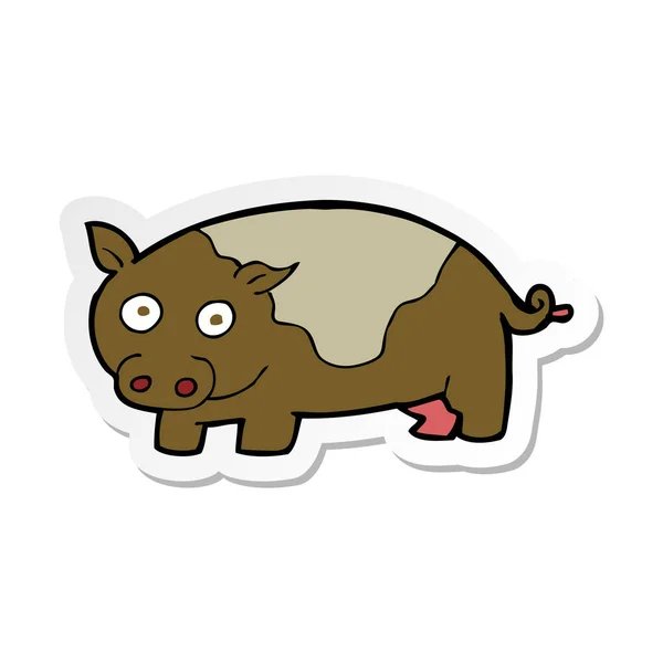 Sticker Cartoon Pig — Stock Vector