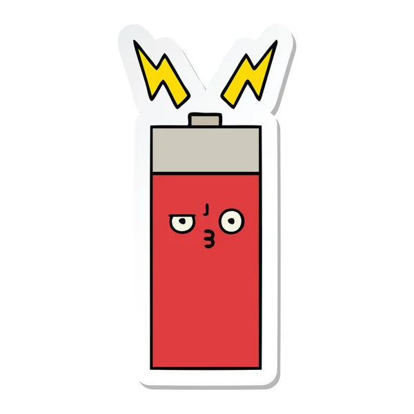 Autocollant Une Batterie Dessin Animé Mignon — Image vectorielle