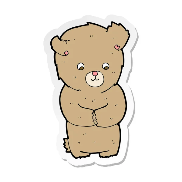 Sticker of a cute cartoon teddy bear — Stock Vector