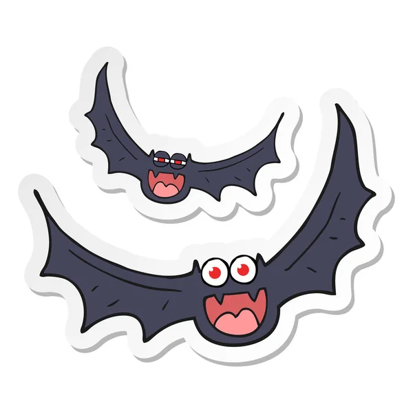 Etiqueta de um desenho animado morcegos halloween —  Vetores de Stock