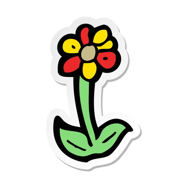 Pegatina de un símbolo de flor de dibujos animados — Vector de stock