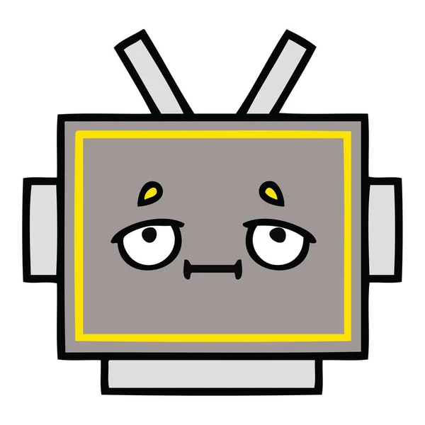 Cute Cartoon Robot Head — Stock Vector