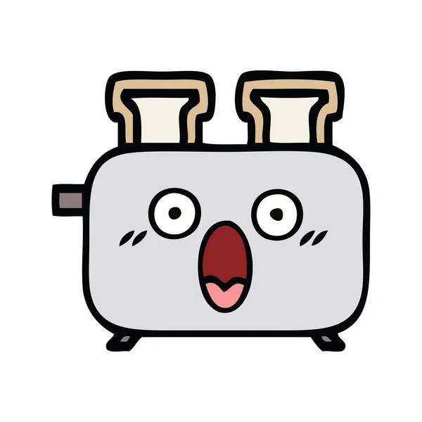 Cute Cartoon Toaster — Stock Vector