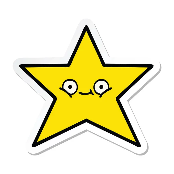 Sticker Cute Cartoon Gold Star — Stock Vector