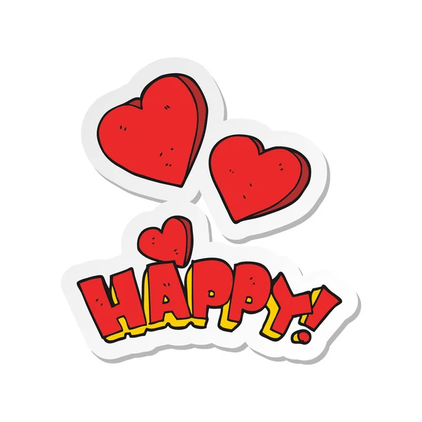 Sticker Cartoon Happy Symbol — Stock Vector