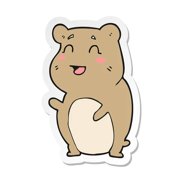 Klistermärke med en tecknad söt hamster — Stock vektor