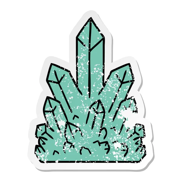 sıkıntılı etiket karikatür doodle kristal taşlar