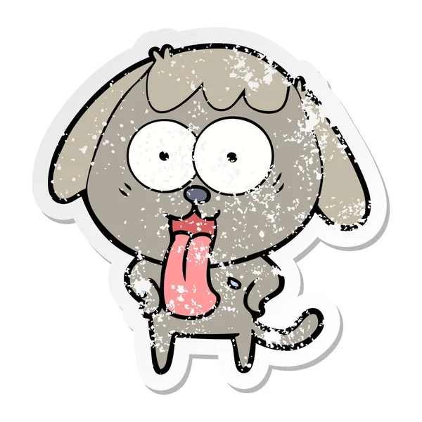 Calcomanía Angustiada Lindo Perro Dibujos Animados — Archivo Imágenes Vectoriales