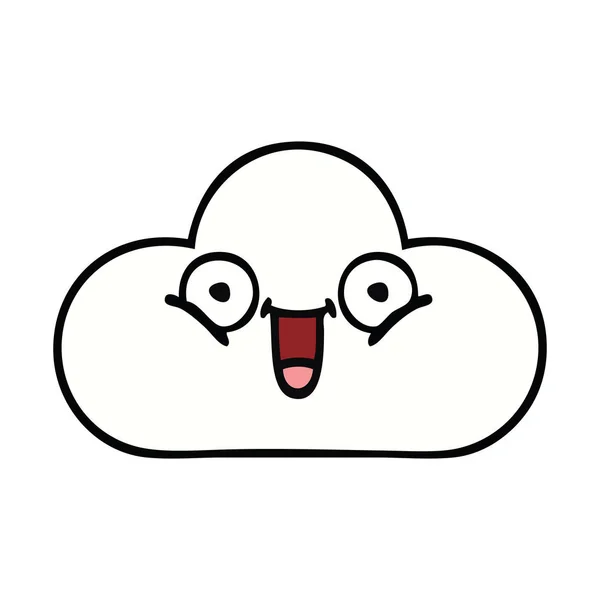 Cute Cartoon White Cloud — Stock Vector