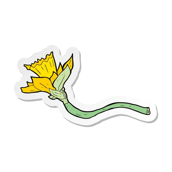 Etiqueta Uma Flor Narciso Desenho Animado —  Vetores de Stock