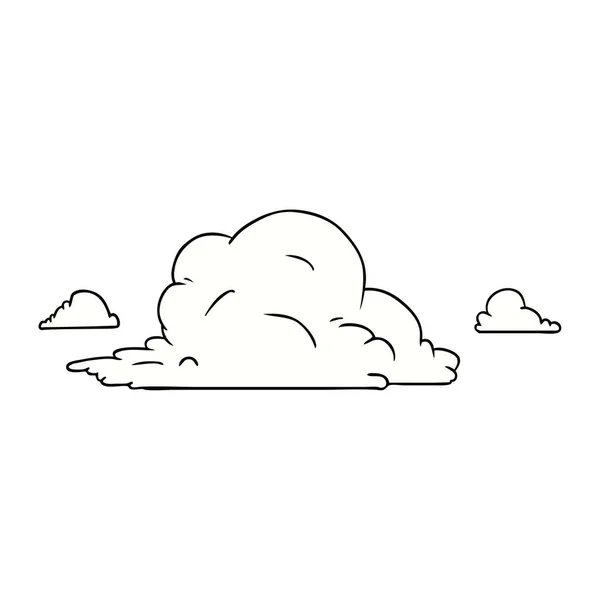 Hand Drawn Cartoon Doodle White Large Clouds — Stock Vector