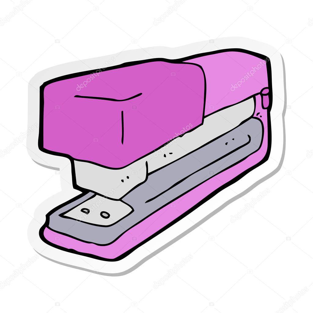 sticker of a cartoon office stapler