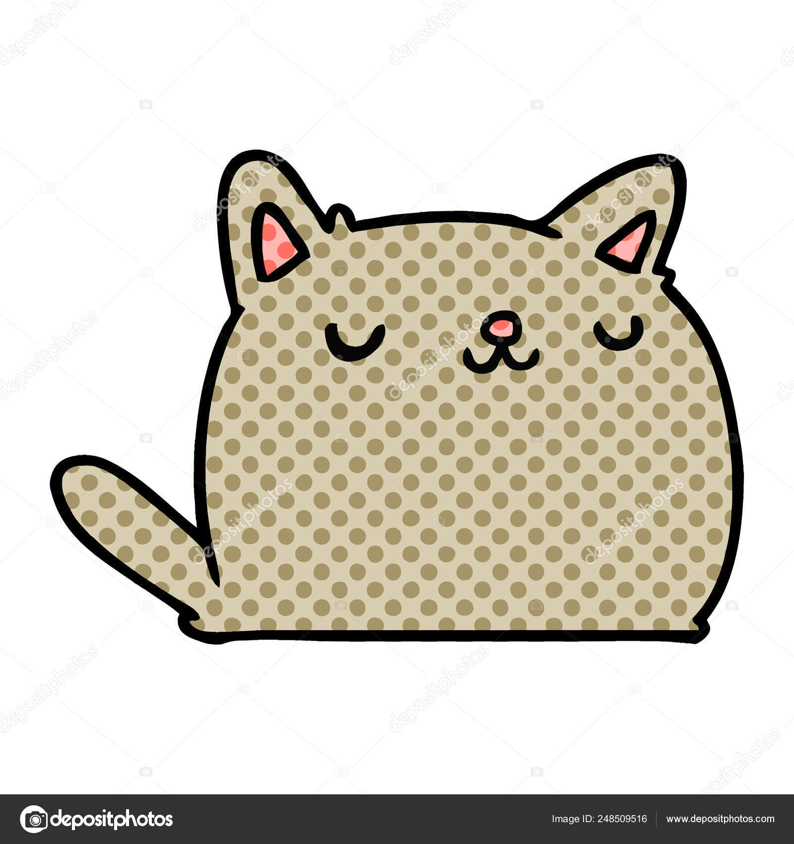 可愛い可愛い猫の漫画イラスト ストックベクター C Lineartestpilot